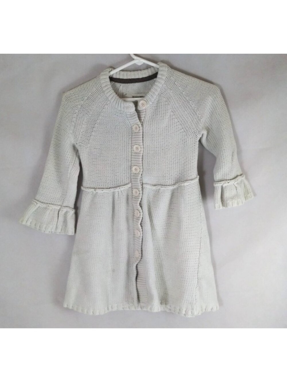 Mossimo Supply Co Ivory/White Button-Up Knit Sweater Dress Girl's Size Large